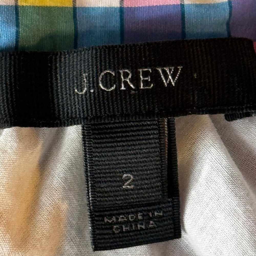 J. Crew Multi-color Plaid Halter Sleeveless Tie Mini Dress Size 2 - Picture 6 of 12
